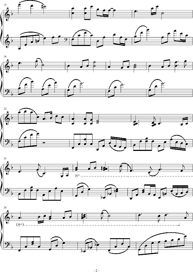 仲夏夜飘雨钢琴曲谱（图2）