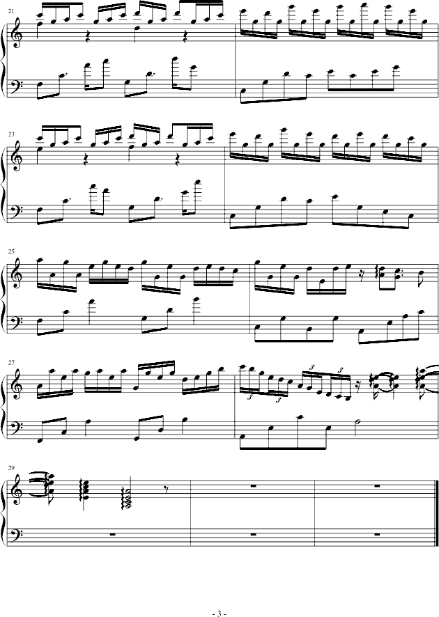 飘散钢琴曲谱（图3）