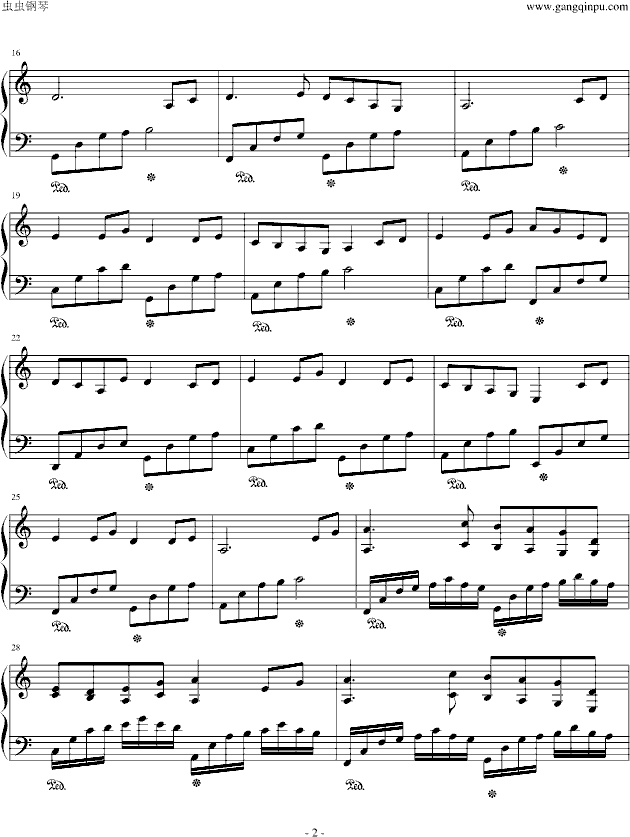 分飞钢琴曲谱（图2）