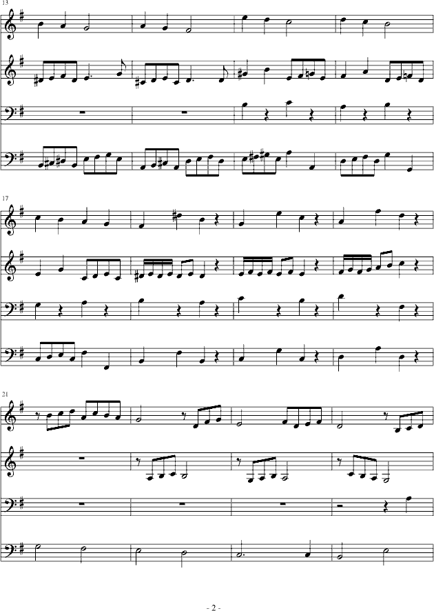 四声部小曲钢琴曲谱（图2）