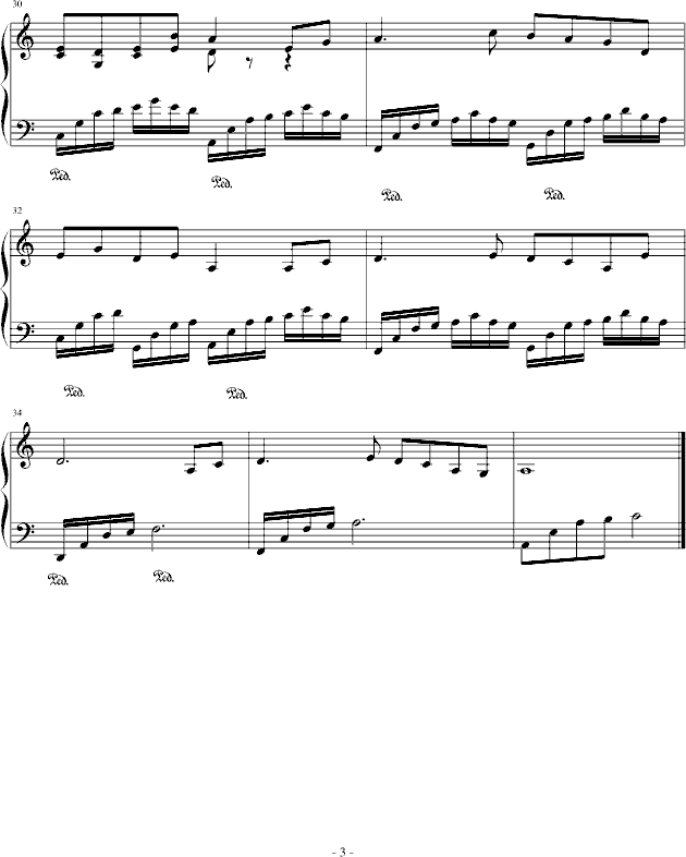 纷飞钢琴曲谱（图3）