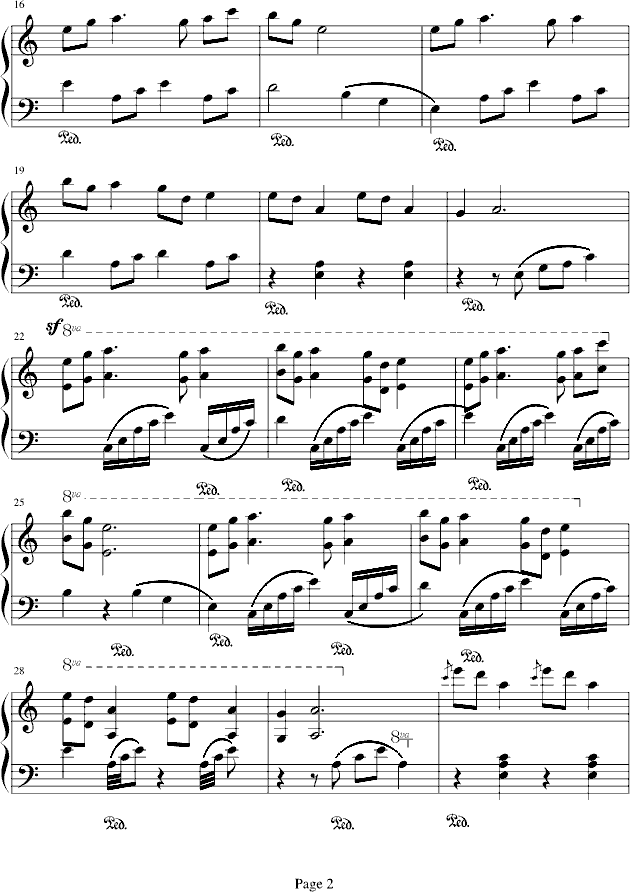 犬夜叉插曲——超越时空的思念钢琴曲谱（图2）