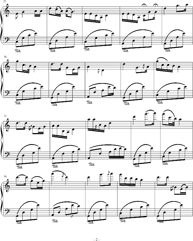 思乡曲钢琴曲谱（图2）