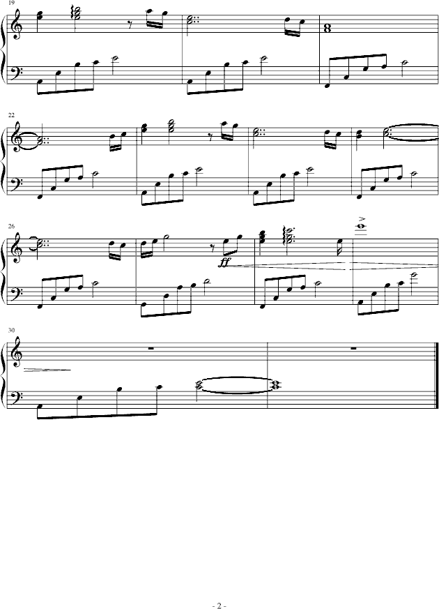珊瑚和弥勒--犬夜叉钢琴曲谱（图2）