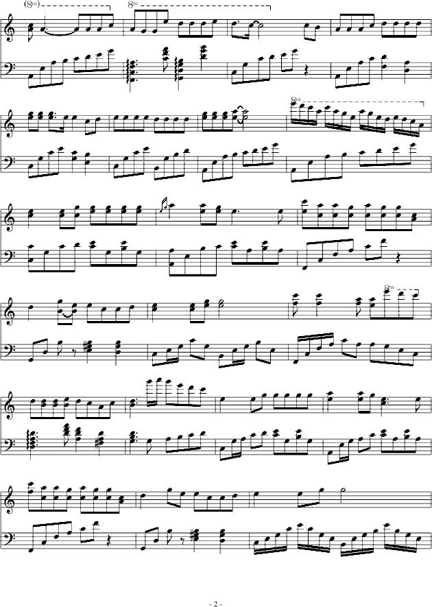白狐钢琴曲谱（图2）