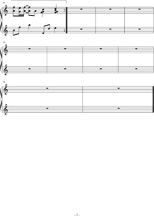 《皇太子的的初恋》插曲——花海钢琴曲谱（图3）
