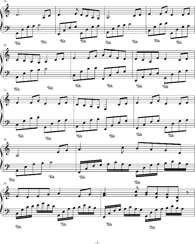 纷飞钢琴曲谱（图2）