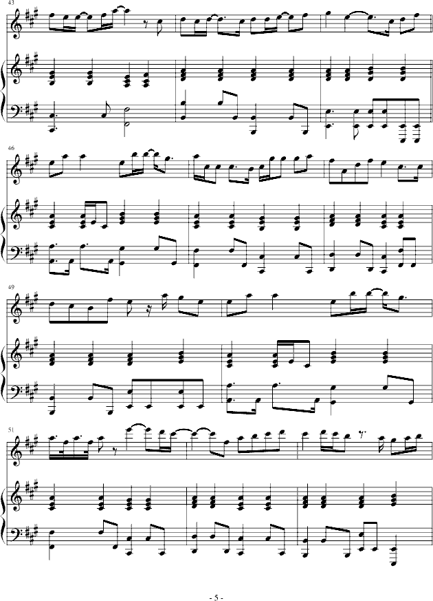 离家出走-弹唱版钢琴曲谱（图5）