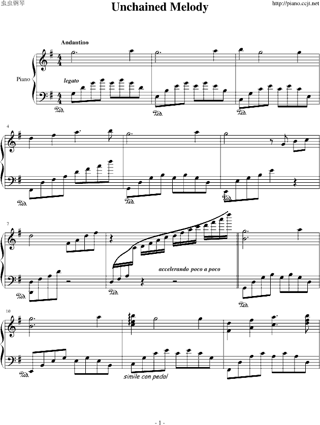 人鬼情未了钢琴曲谱（图1）