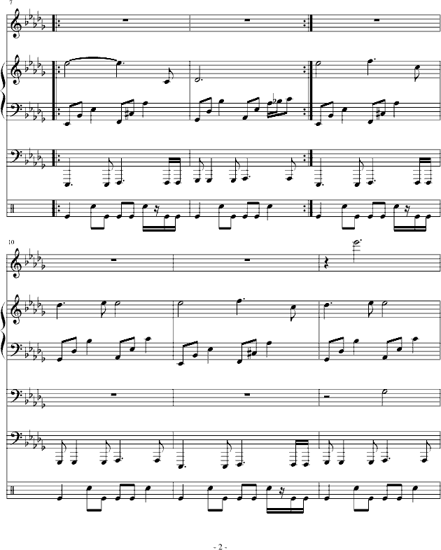梯田-总谱钢琴曲谱（图2）