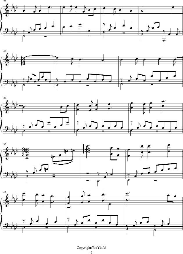 我们的纪念-原调版钢琴曲谱（图2）