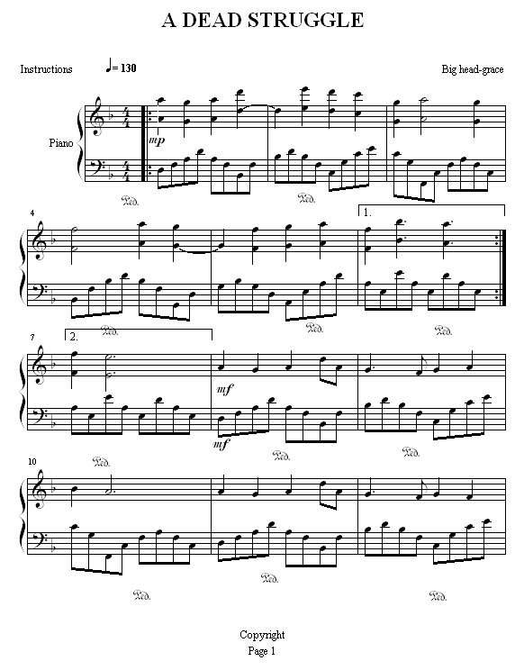 命运钢琴曲谱（图1）