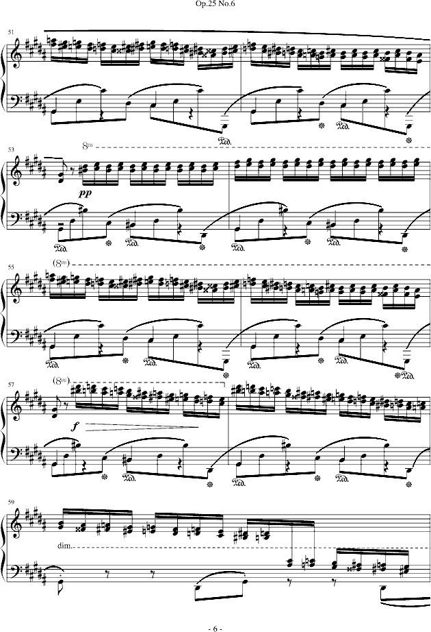 肖邦练习曲 Op.25 No.6钢琴曲谱（图6）
