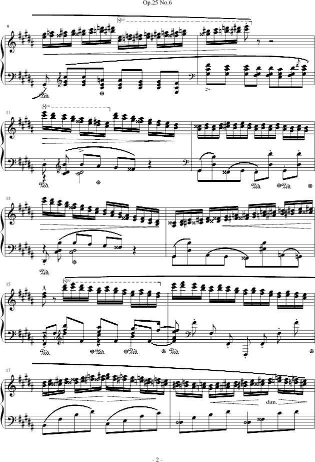 肖邦练习曲 Op.25 No.6钢琴曲谱（图2）