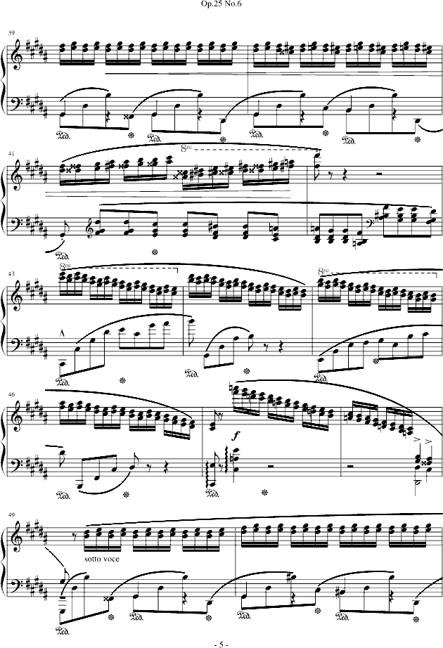 肖邦练习曲 Op.25 No.6钢琴曲谱（图5）