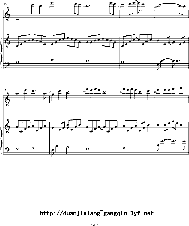 虫儿飞钢琴曲谱（图5）
