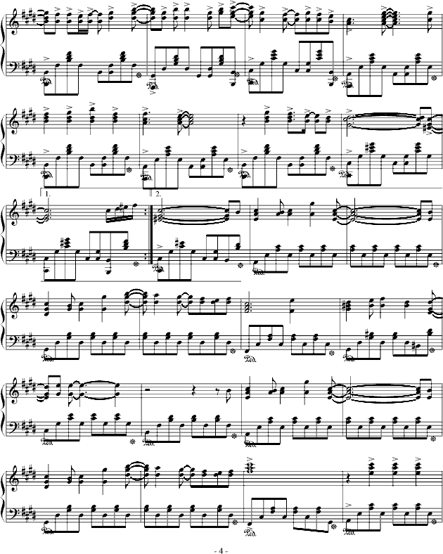 凉宫春日的忧郁-插曲钢琴曲谱（图4）