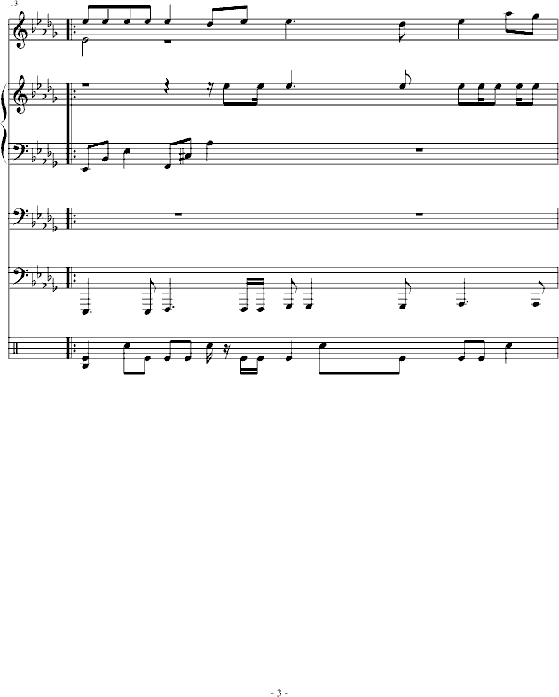 梯田-总谱钢琴曲谱（图3）