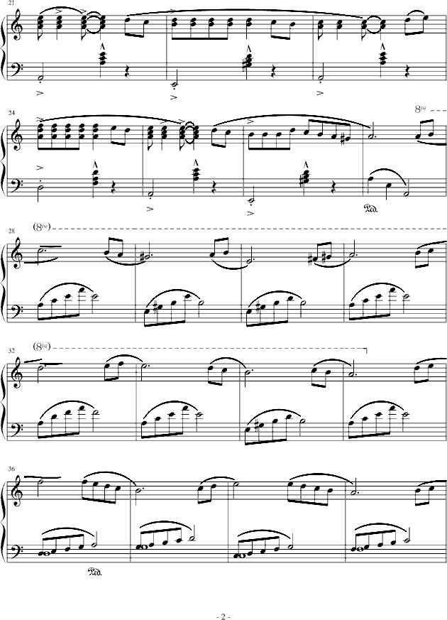 斯拉夫之歌钢琴曲谱（图2）
