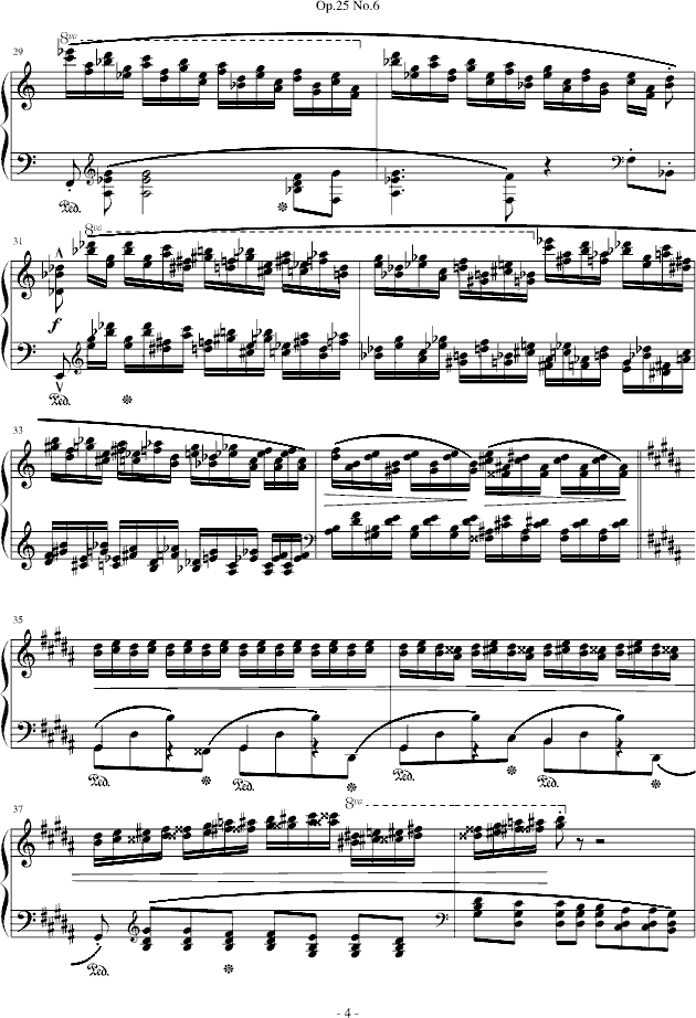 肖邦练习曲 Op.25 No.6钢琴曲谱（图4）