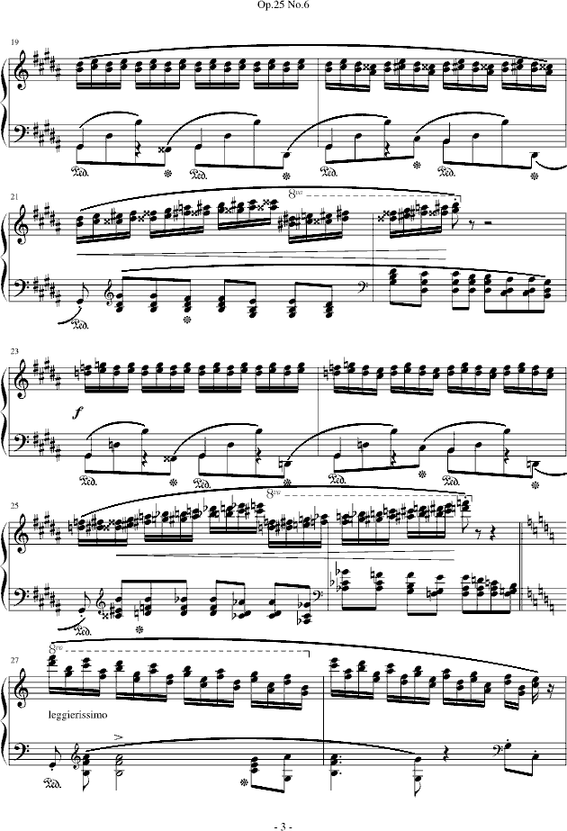 肖邦练习曲 Op.25 No.6钢琴曲谱（图3）