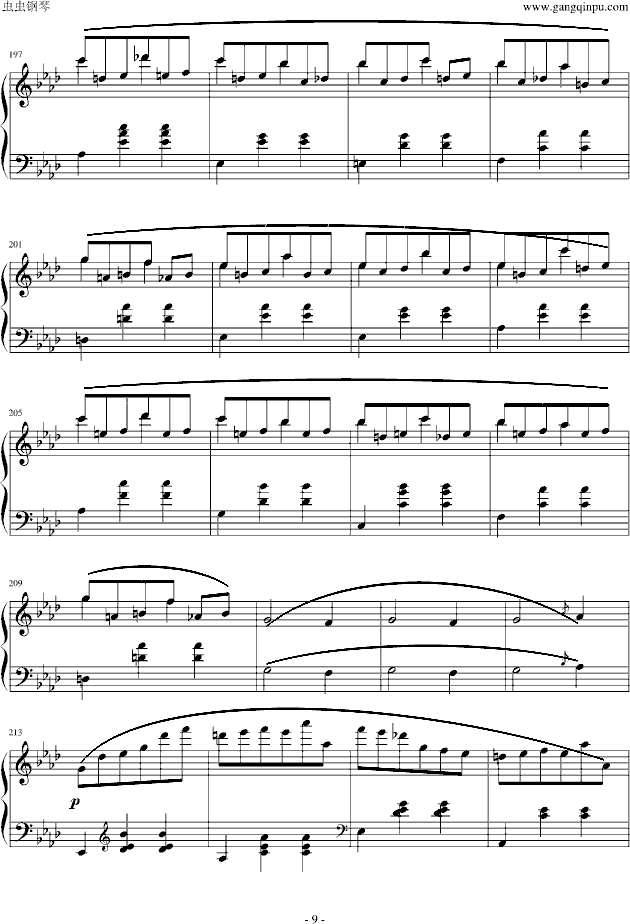 降A大调圆舞曲钢琴曲谱（图9）