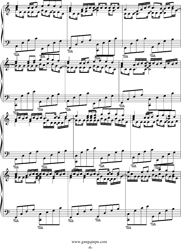 卡农-（C Major）接近原版钢琴曲谱（图6）