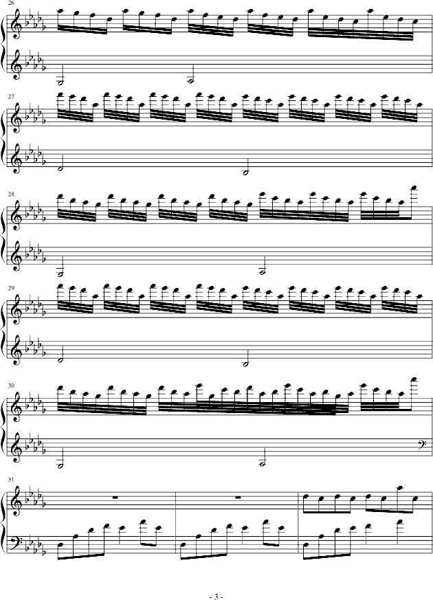 夏の风钢琴曲谱（图3）
