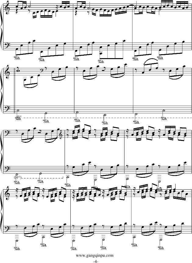 卡农-（C Major）接近原版钢琴曲谱（图4）