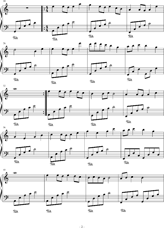 四季组曲之冬隐钢琴曲谱（图2）