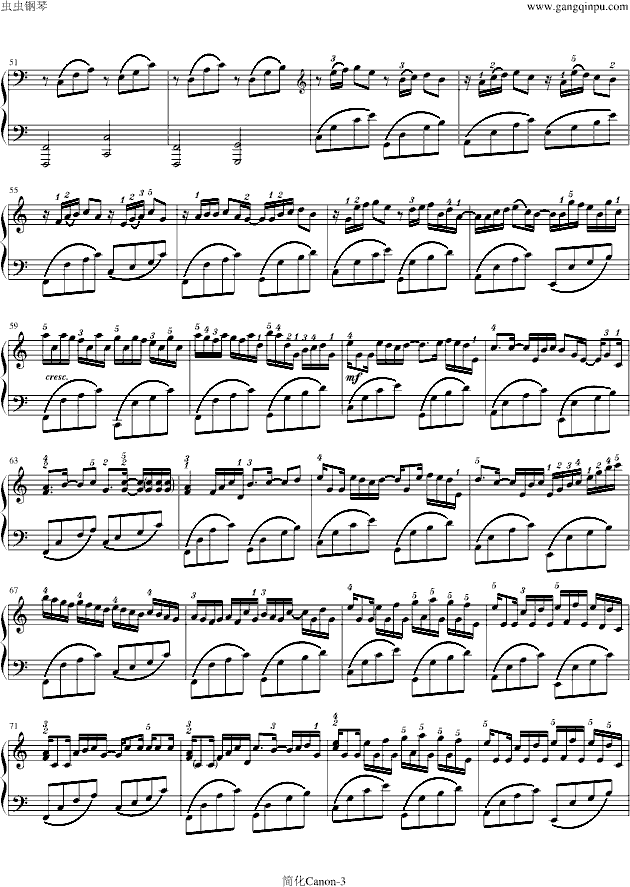 卡农-寒风简化版钢琴曲谱（图3）