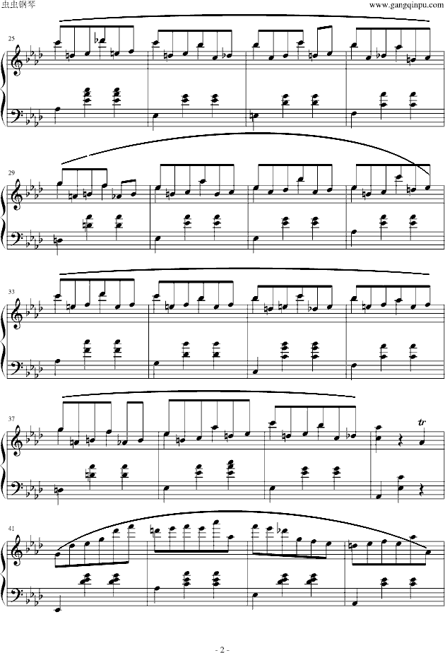 降A大调圆舞曲钢琴曲谱（图2）