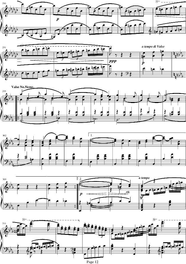 蓝色多瑙河-Schulz-Evler改编钢琴曲谱（图12）