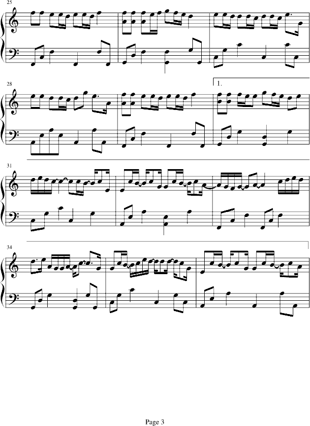 小丑鱼钢琴曲谱（图3）
