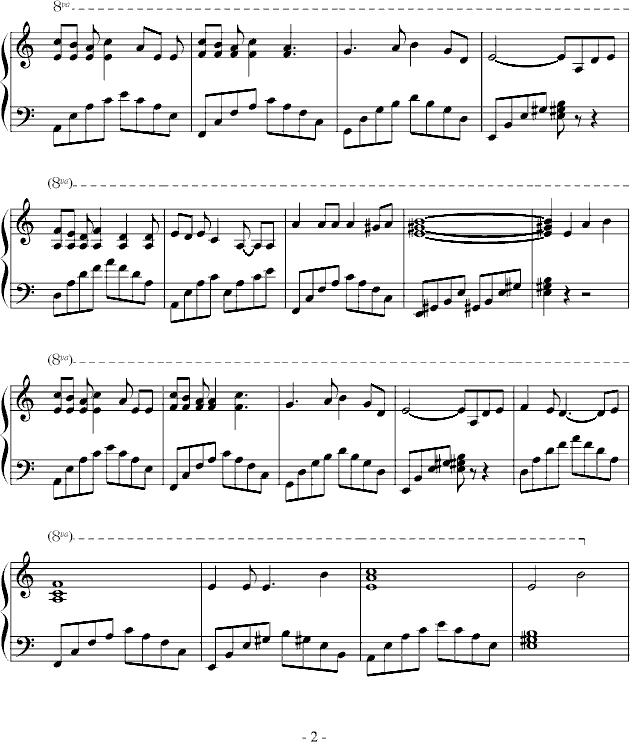 图兰朵—单人弹奏版钢琴曲谱（图2）