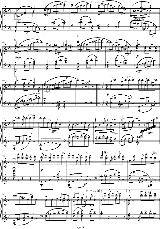 蓝色多瑙河-Schulz-Evler改编钢琴曲谱（图5）