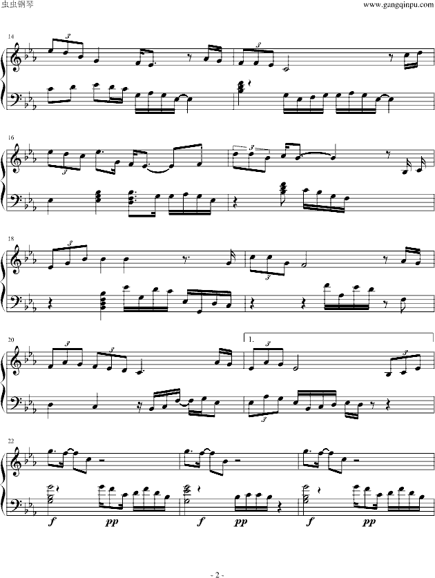 报答钢琴曲谱（图2）
