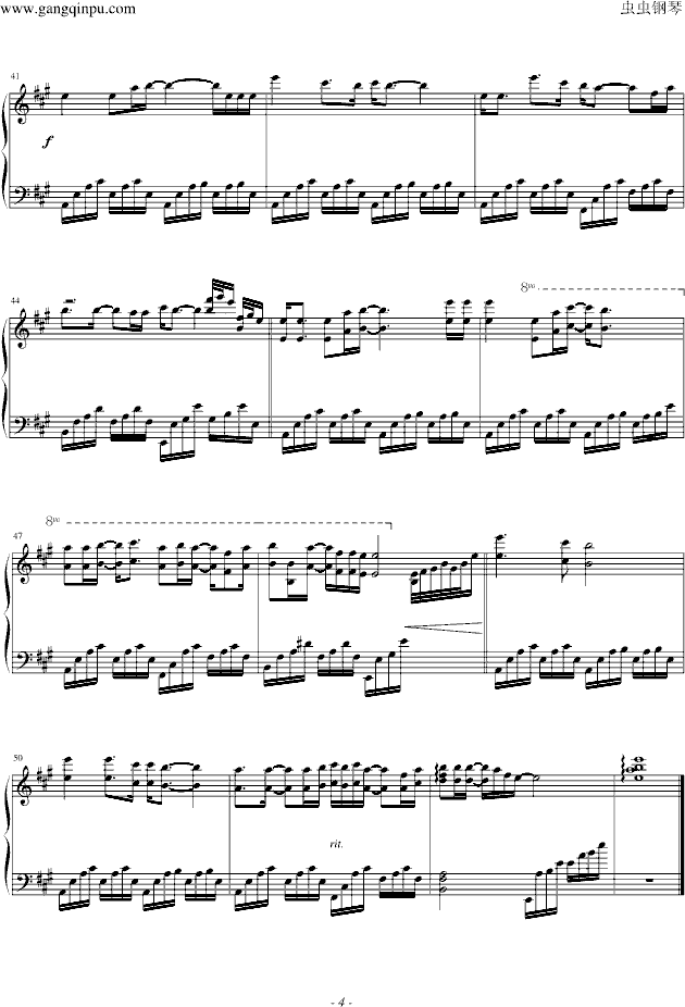 弯弯的月亮钢琴曲谱（图4）