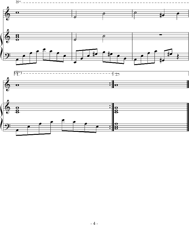 图兰朵—三手联弹版钢琴曲谱（图4）
