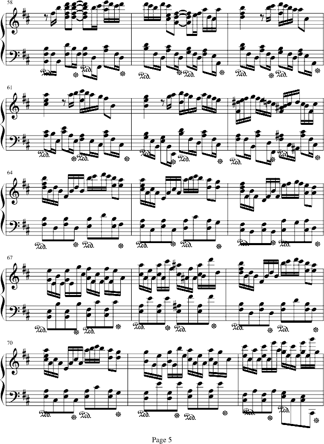 ┠脱离┲沉沦┙钢琴曲谱（图5）