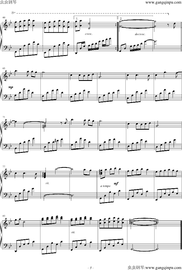 重返故里钢琴曲谱（图3）