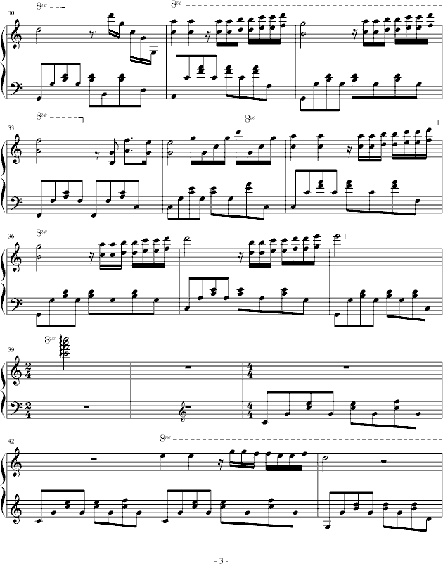 忧郁之爱-(冬季恋歌插曲)-冰岛的雨季钢琴曲谱（图3）