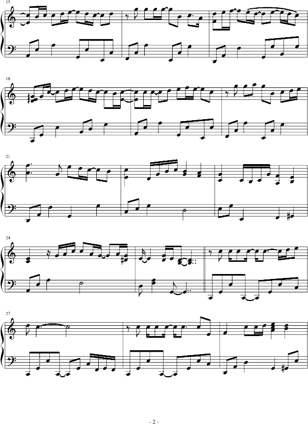 翅膀钢琴曲谱（图2）