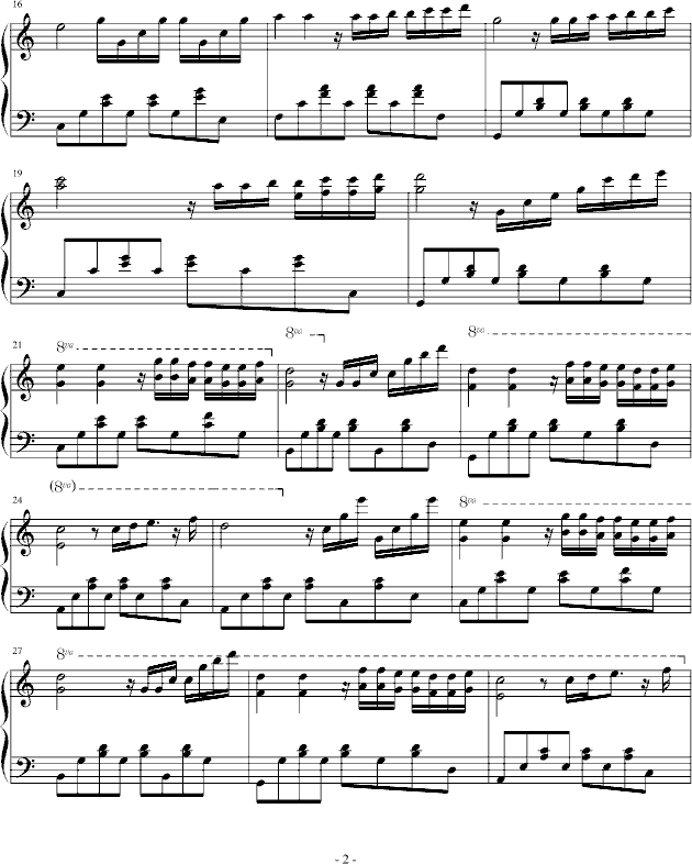 忧郁之爱-(冬季恋歌插曲)-冰岛的雨季钢琴曲谱（图2）