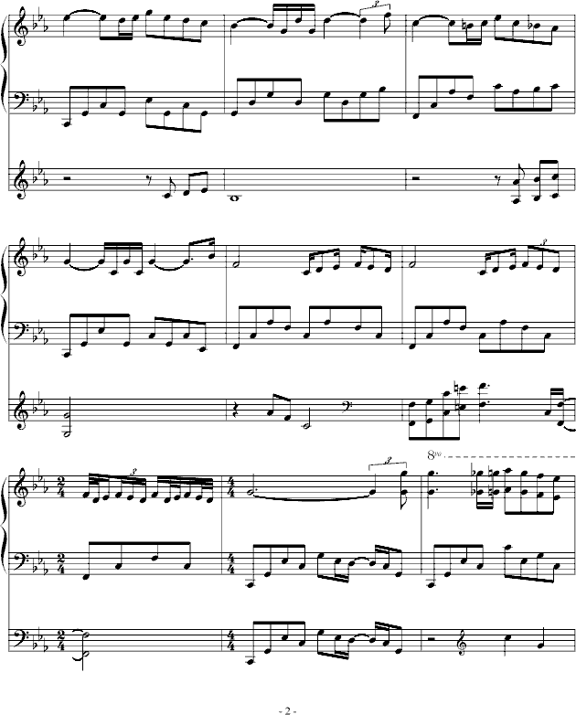 爱的协奏曲钢琴曲谱（图2）