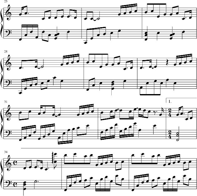 叶子—蔷薇之恋钢琴曲谱（图3）
