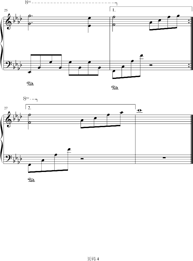 2分26秒的思念钢琴曲谱（图4）