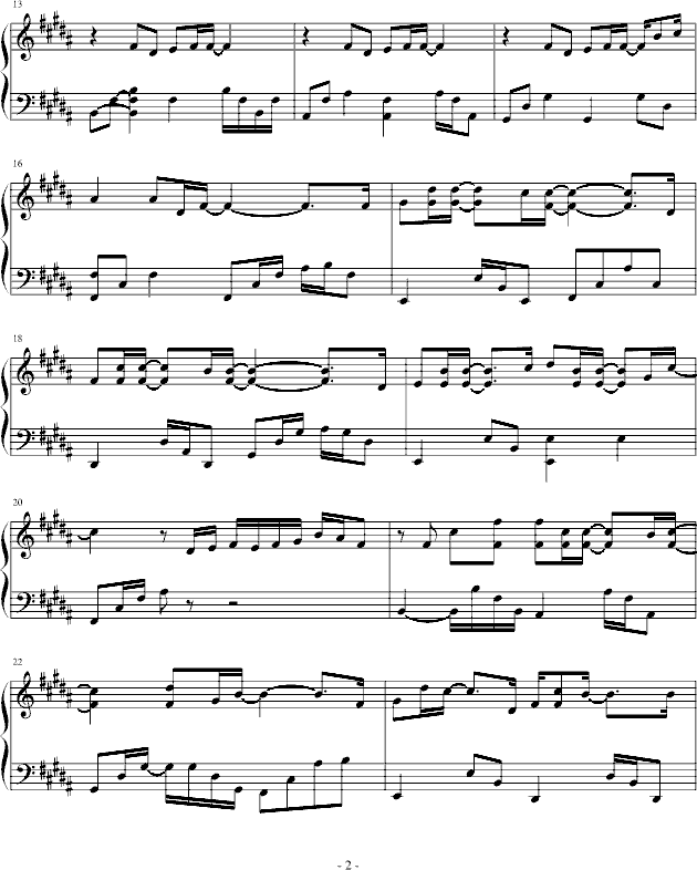 专属天使-丸子me2钢琴曲谱（图2）