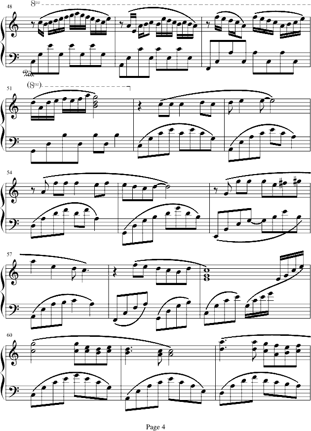 缠绵钢琴曲谱（图4）