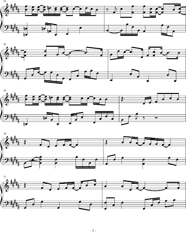 专属天使-丸子me2钢琴曲谱（图3）